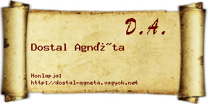 Dostal Agnéta névjegykártya